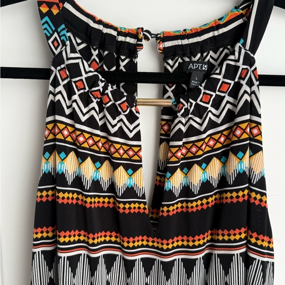 Apt. 9 Bold Aztec Cut-Out Halter Vacation Maxi Dress, Sz L - Picture 3 of 4